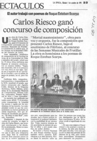Carlos Riesco ganó concurso de composición.