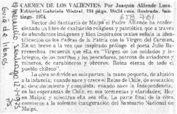 Carmen de los valientes.  [artículo]