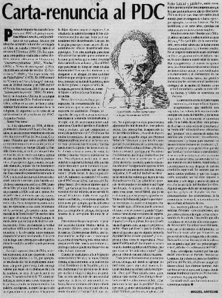 Carta-renuncia al PDC