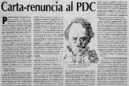 Carta-renuncia al PDC