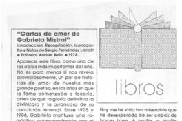 Cartas de amor de Gabriela Mistral"