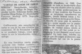 Cartas de amor de Pablo Neruda.