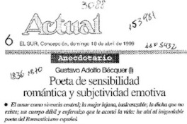 Poeta de sensibilidad romántica y subjetividad emotiva  [artículo] ABM.