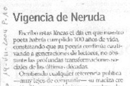 Vigencia de Neruda