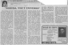 "Neruda, voz y universo"  [artículo]Luis E. Aguilera.
