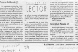 Funeral de Neruda (1)  [artículo] Eugenio Ahumada.
