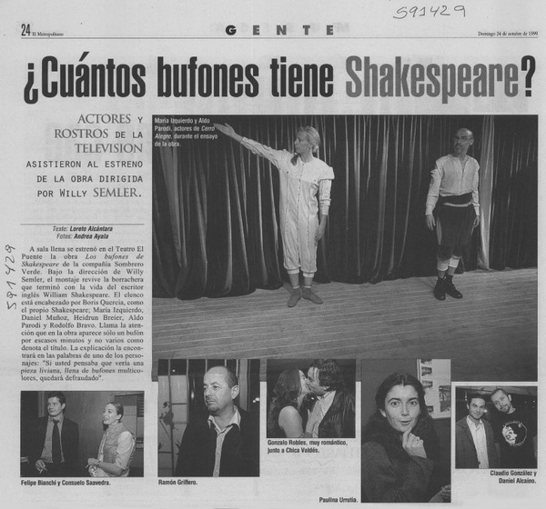 ¿Cuántos bufones tiene Shakespeare?