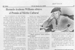 Hermelo Arabena Williams obtuvo el Premio al Mérito Cultural  [artículo] Nellie Ann Allan.