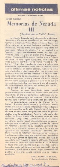 Memorias de Neruda III