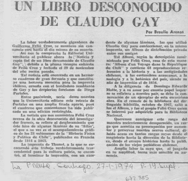 Un libro desconocido de Claudio Gay