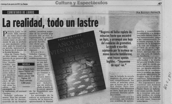 La realidad, todo un lastre  [artículo] Rodolfo Arenas R.