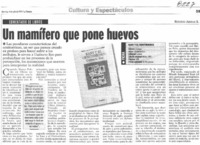 Un mamífero que pone huevos