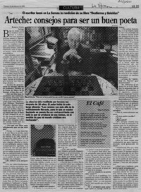 Arteche, consejos para ser un buen poeta  [artículo] Roberto Vierek.