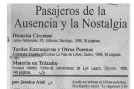 Pasajeros de la ausencia y la nostalgia  [artículo] Jessica Atal.