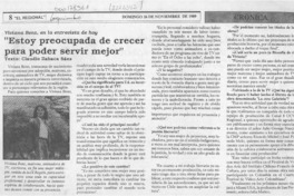 "Estoy preocupada de crecer para poder servir mejor" (entrevista)