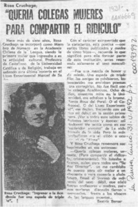 "Quería colegas mujeres para compartir el ridículo"  [artículo] Beatriz Berger.