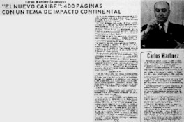 El nuevo Caribe": 400 páginas con un tema de impacto continental