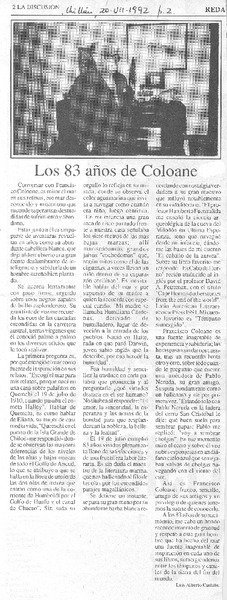 Los 83 años de Coloane