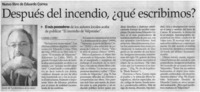 Despúes del incendio, ¿qué escribimos?