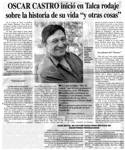 Oscar Castro inició en Talca rodaje sobre la historia de su vida "y otras cosas" [entrevistas]