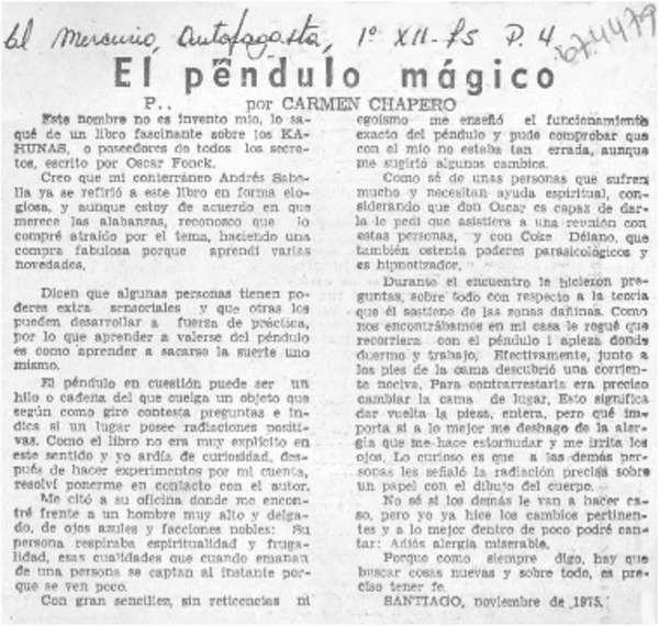 El péndulo mágico