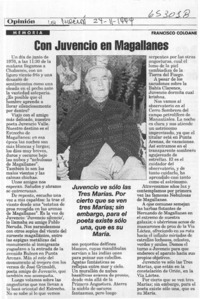 Con Juvencio en Magallanes  [artículo] Francisco Coloane