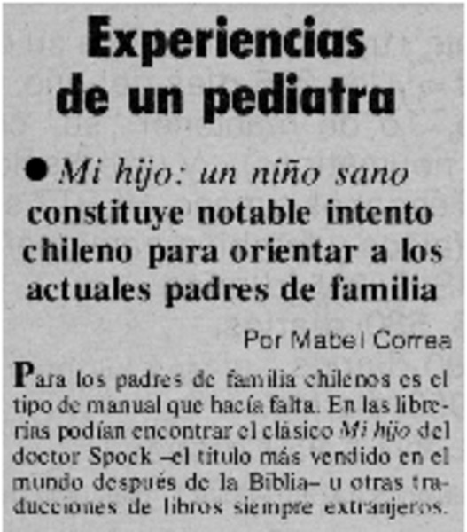 Experiencias de un pediatra