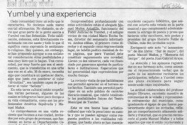 Yumbel y una experiencia