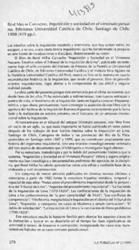 Inquisición y sociedad en el virreinato peruano  [artículo] Isabel Cruz de Amenábar