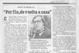 "Por fin, de vuelta a casa"  [artículo] Carolina Díaz.