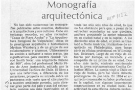 Monografía arquitectónica  [artículo] Tomás Eastman Montt.