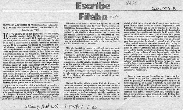 Apostillas a un libro de memorias  [artículo] Filebo.