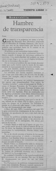 Hambre de transparencia  [artículo] Filebo