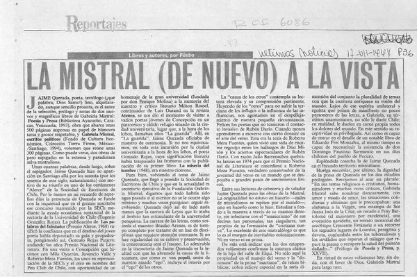 La Mistral (de nuevo) a la vista  [artículo] Filebo.