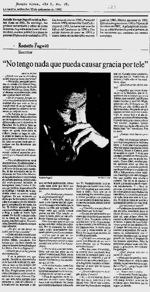 No tengo nada que pueda causar gracia por tele".