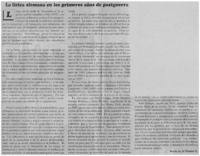 La lirica alemana en los primeros años de postguerra