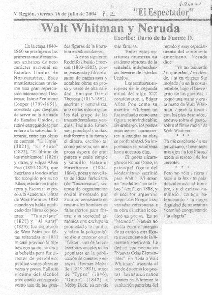 Walt Whitman y Neruda.