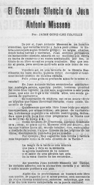 El elocuente silencio de Juan Antonio Massone