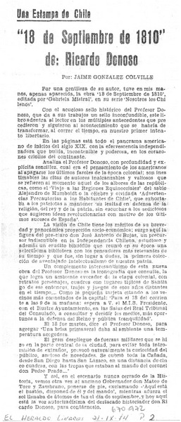"18 de Septiembre de 1810" de : Ricardo Donoso