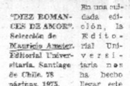 Diez romances de amor  [artículo] Carlos R. Ibacache I.