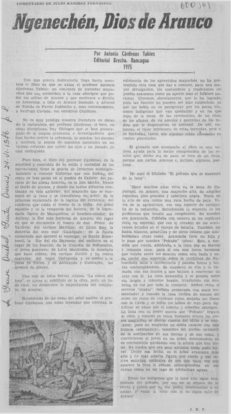 Ngenechén, Dios de Arauco