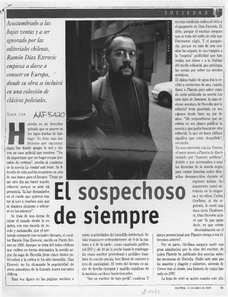 El sospechoso de siempre  [artículo] Sonia Lira.