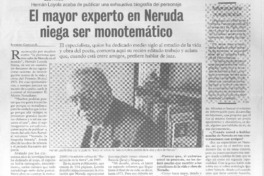 El mayor experto en Neruda niega ser monotemático (entrevista)