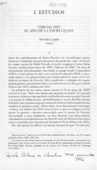 Neruda 1923, el año de la encrucijada