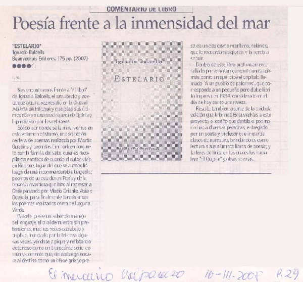 Poesía frente a la inmensidad del mar