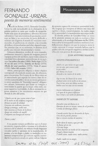 Fernando González-Urizar  [artículo] Juan Antonio Massone