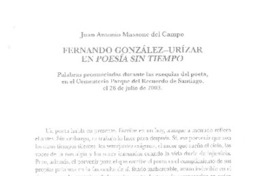 Fernando gonzález-Urizar en Poesía sin tiempo