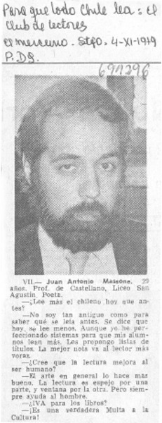 Juan Antonio Massone : [Entrevista]