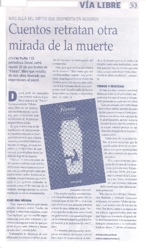 Cuentos retratan otra mirada de la muerte