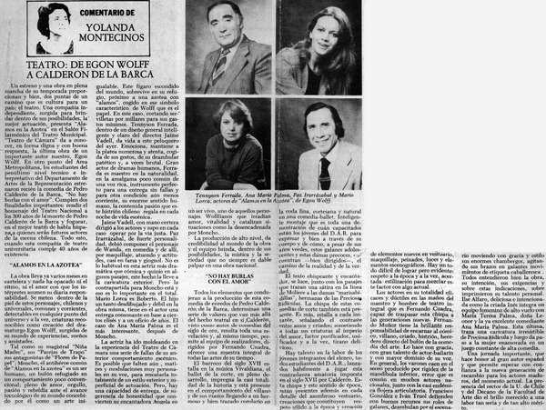 Teatro: de Egon Wolff a Calderón de la Barca